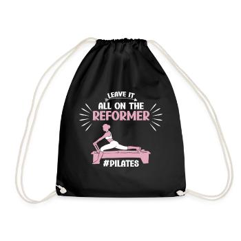 Leave It All On The Reformer Pilates Motiv - Turnbeutel - Schwarz - Vorne