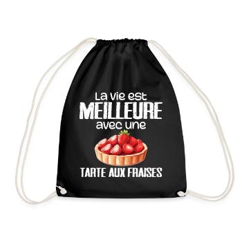 Tarte aux fraises - Sac de sport léger - noir - Devant