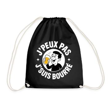 J'Peux Pas J'Suis Bourré Apéro Humour - Sac de sport léger - noir - Devant