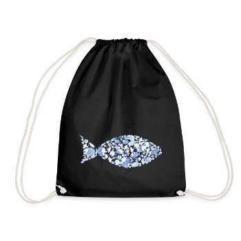 Blue Fish Comic Pêcheur Pêcheur Vacances À La Mer Christian - Sac de sport léger - noir - Devant