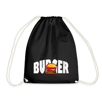 Hamburger Cheeseburger Burger Fast Food Burgerbude - Drawstring Bag - black - Front