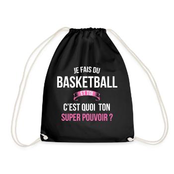Basketball super pouvoir femme - Sac de sport léger - noir - Devant