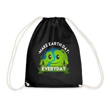 Make Earth Day Every Day Shirt - Gift - Drawstring Bag - black - Front