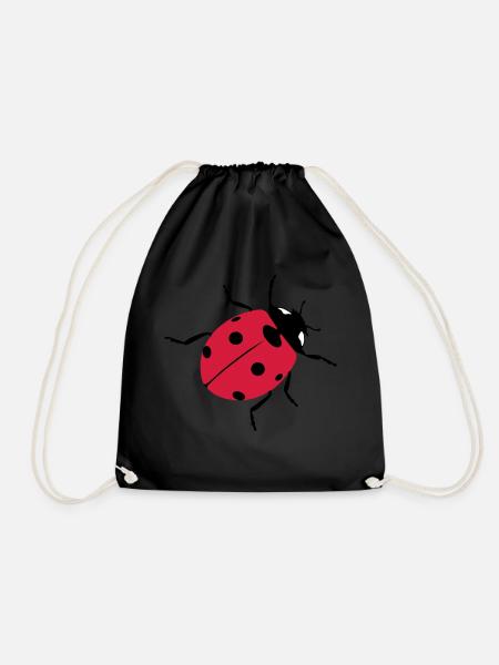 Ladybugs as good luck charms - Drawstring Bag - black