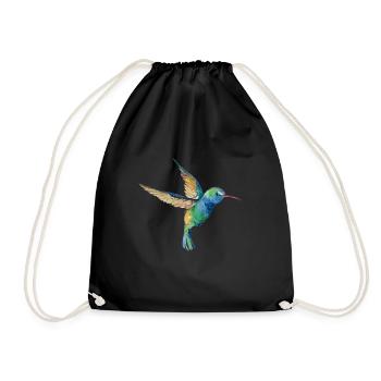 Humming Bird Lovers Bird Watcher Gift Design - Drawstring Bag - black - Front