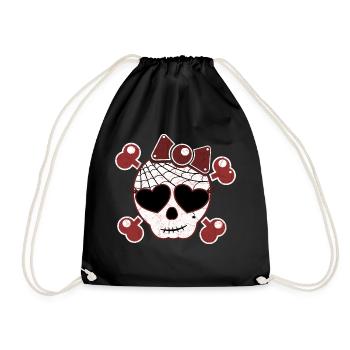Skull Sweet Rockabilly, idée cadeau - Sac de sport léger - noir - Devant