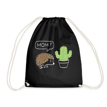 Cactus drôle avec cadeau de hérisson - Sac de sport léger - noir - Devant