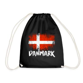 Danmark Denmark Flag - Drawstring Bag - black - Front