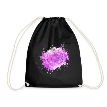 Mandala - Purple - Drawstring Bag - black - Front