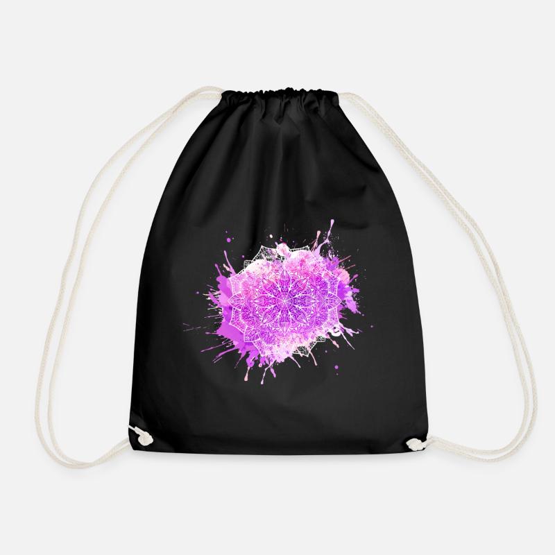 Mandala - Lila - Turnbeutel - Schwarz