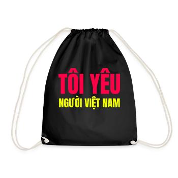 Ich liebe vietnamesische Menschen - Turnbeutel - Schwarz - Vorne