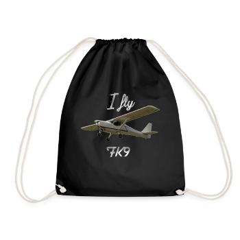 I fly FK9 Flieger Pilot - Drawstring Bag - black - Front