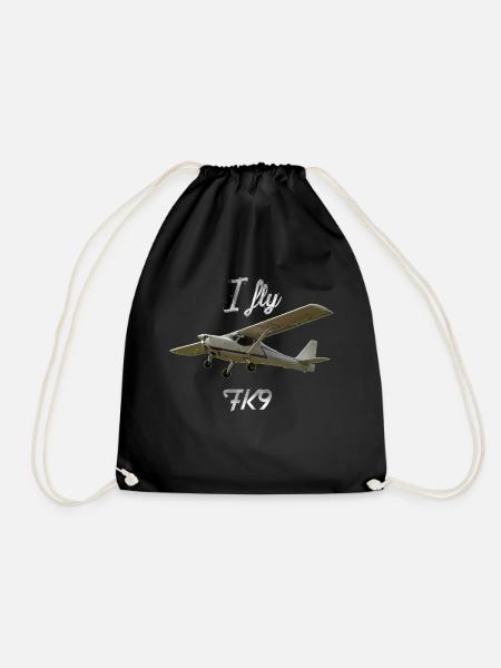 I fly FK9 Flieger Pilot - Turnbeutel - Schwarz