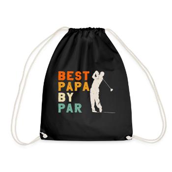 Best Papa by Par Golf Father's Day Quarantine 2020 - Drawstring Bag - black - Front