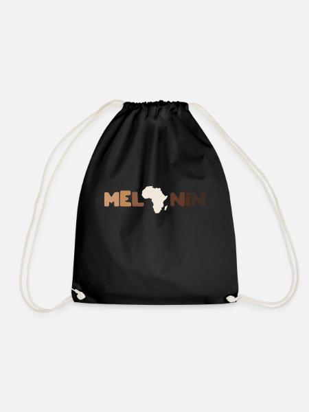 Black Lives Matter Melanin African Root Breathe - Drawstring Bag - black