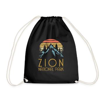 Vintage Retro Zion National Park Utah Tee - Turnbeutel - Schwarz - Vorne