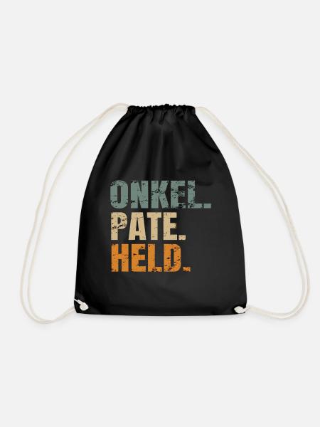 Onkel Pate Held I Geschenkidee für Taufpate - Turnbeutel - Schwarz