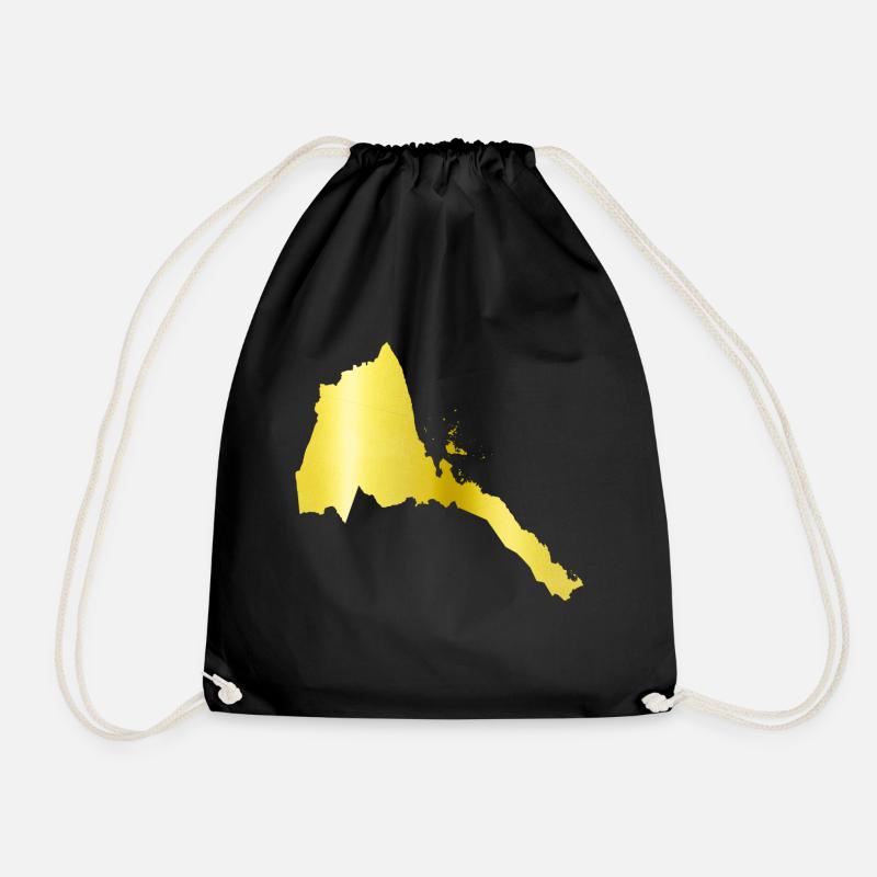 eritrea hall gold - Drawstring Bag - black