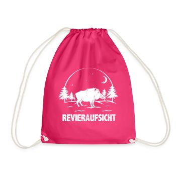Jäger Jagd Geschenkidee Revieraufsicht Wildschwein - Turnbeutel - Fuchsia - Vorne