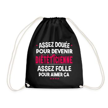 Diététicienne. Cadeau métier diététique nutrition - Sac de sport léger - noir - Devant