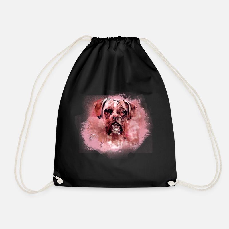 hund,blau,boxer,malerei,bunt,aquarell,graffiti - Turnbeutel - Schwarz