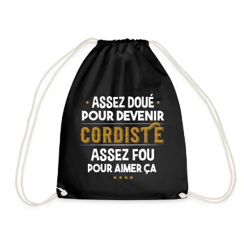 Cordiste métier. Cadeau homme humour corde - Sac de sport léger - noir - Devant