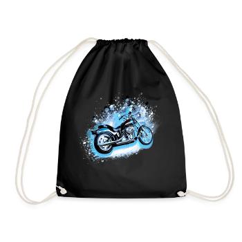 moto, motocycle, biker, graffiti, peinture - Sac de sport léger - noir - Devant