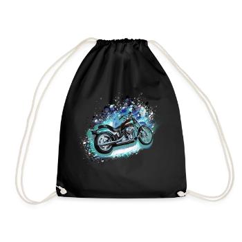 moto, motocycle, biker, graffiti, peinture - Sac de sport léger - noir - Devant
