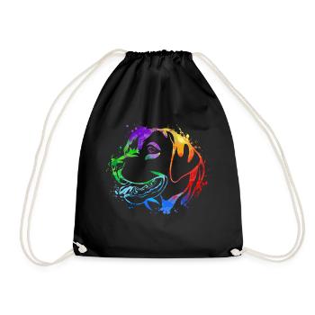 Labrador Colorful Dog Dog Love Dog Owner - Drawstring Bag - black - Front