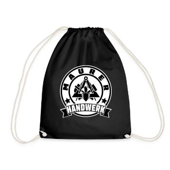 Maurer Shirt bedruckt in top Markenqualität - Turnbeutel - Schwarz - Vorne