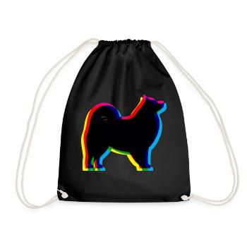 CMYK Samoyed - Drawstring Bag - black - Front