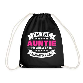 Tantchen Tanten Tante Geschenk - Turnbeutel - Schwarz - Vorne