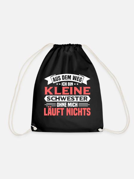 Geschwister Kleine Schwester Schwester Geschenk - Turnbeutel - Schwarz