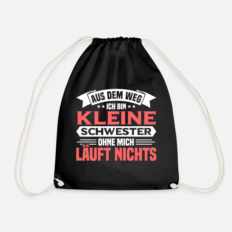 Geschwister Kleine Schwester Schwester Geschenk - Turnbeutel - Schwarz