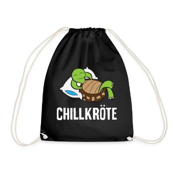 Sweet chill toad turtle relax relax - Drawstring Bag - black - Front