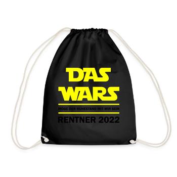 Das wars Rentner 2022 - Turnbeutel - Schwarz - Vorne