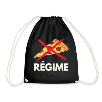 Régime la pizza c est fini - Sac de sport léger - noir - Devant