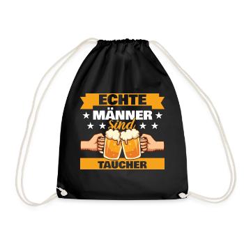 Echte Männer sind Taucher - Turnbeutel - Schwarz - Vorne