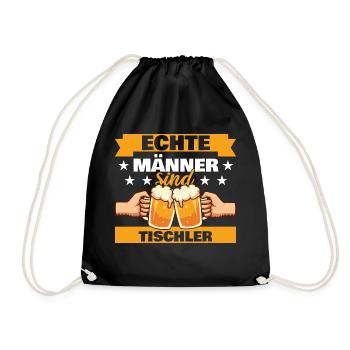Echte Männer sind Tischler - Turnbeutel - Schwarz - Vorne