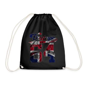 62ND BIRTHDAY UK VINTAGE 1964 - Drawstring Bag - black - Front