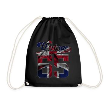 61ST BIRTHDAY UK VINTAGE 1965 - Drawstring Bag - black - Front