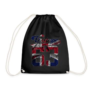 63RD BIRTHDAY UK VINTAGE 1963 - Drawstring Bag - black - Front