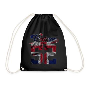 74TH BIRTHDAY UK VINTAGE 1952 - Drawstring Bag - black - Front