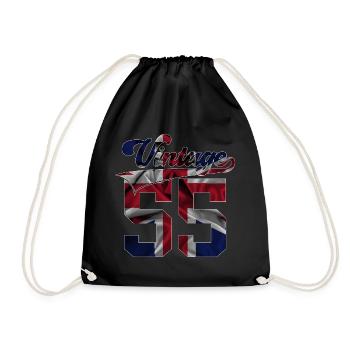 71ST BIRTHDAY UK VINTAGE 1955 - Drawstring Bag - black - Front