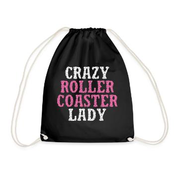 Roller Coaster Amusement Park Amusement Park - Drawstring Bag - black - Front