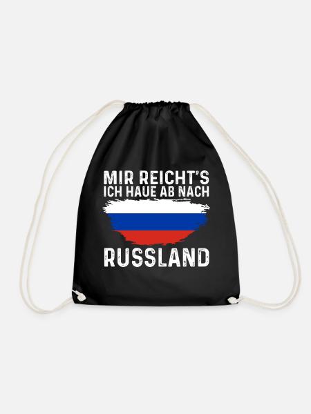 Russland Russen Russisches - Turnbeutel - Schwarz