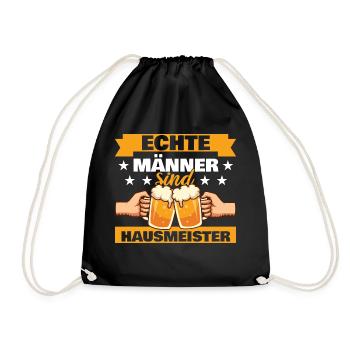 Echte Männer sind Hausmeister - Turnbeutel - Schwarz - Vorne