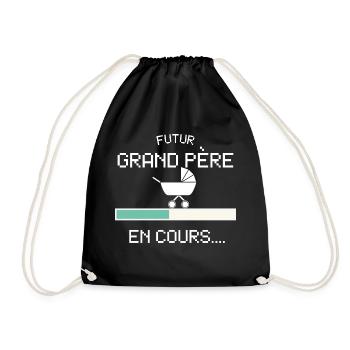 Futur Grand Prère pour Futur Papy Naissance Bébe - Drawstring Bag - black - Front