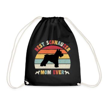 Best Schnauzer Mom ever dog lovers vintage retro - Turnbeutel - Schwarz - Vorne