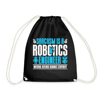 Roboter Robotik Ingenieur Kostüm Roboter - Turnbeutel - Schwarz - Vorne